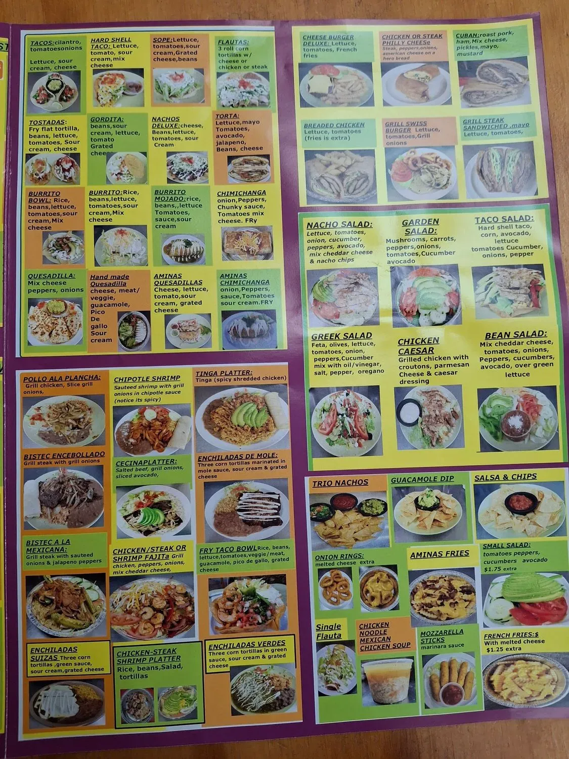 Aminas Cafe Menu - Updated November 2025