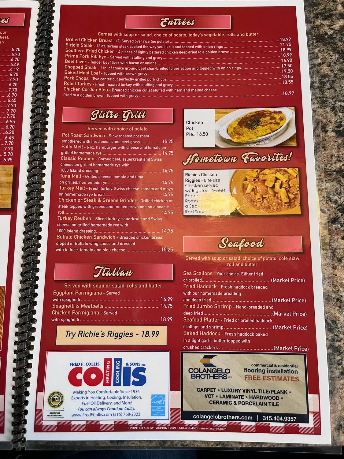 Boulevard Diner Menu - Updated November 2025