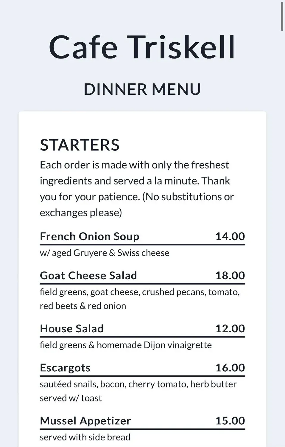 Menu 1