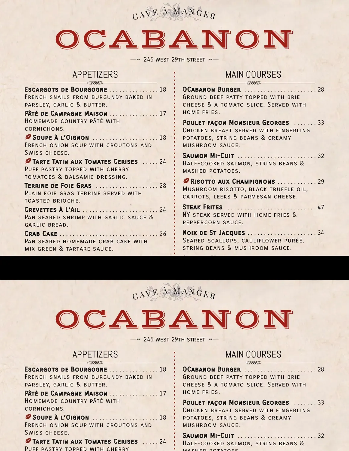 Menu 1