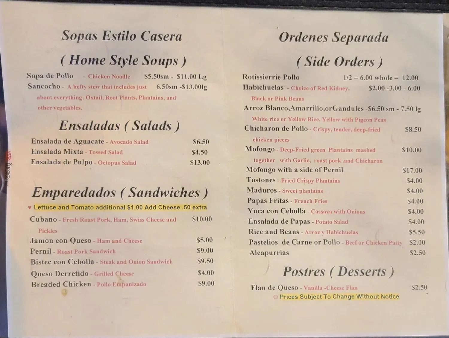 Menu 3