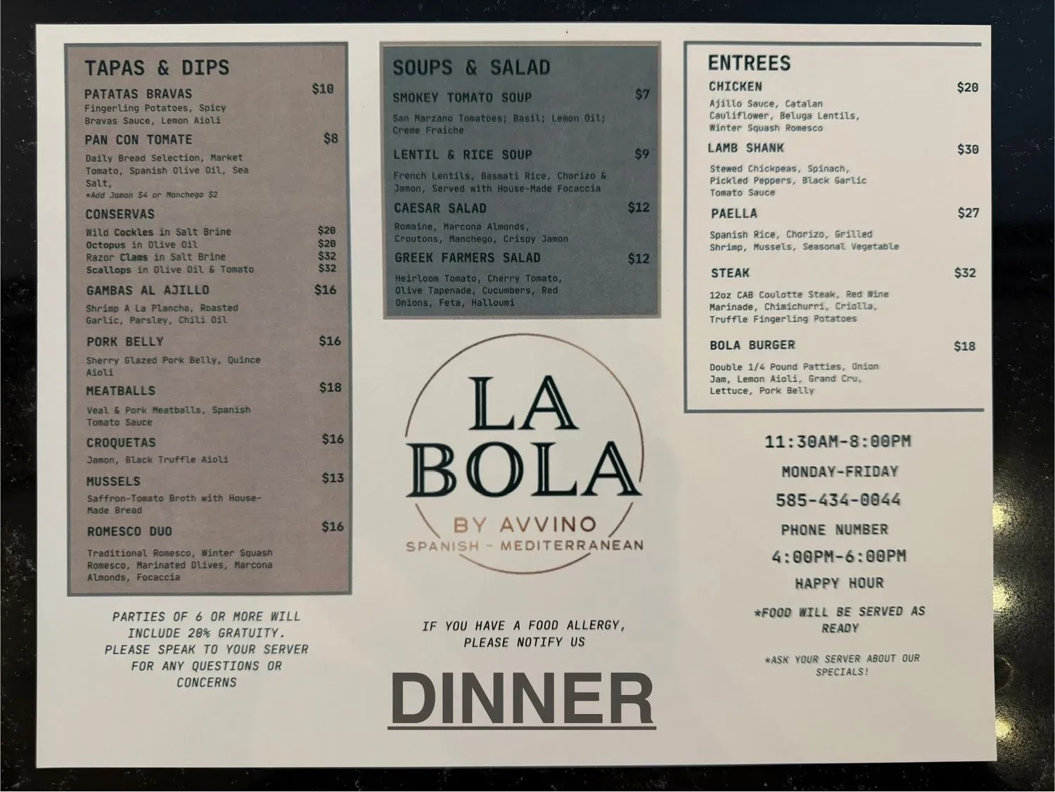 Menu 1