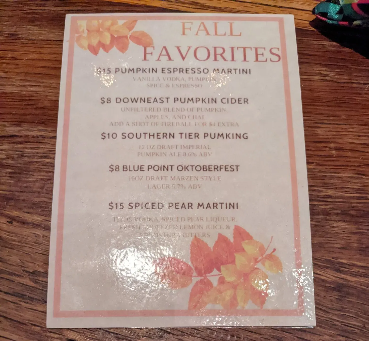 Menu 5