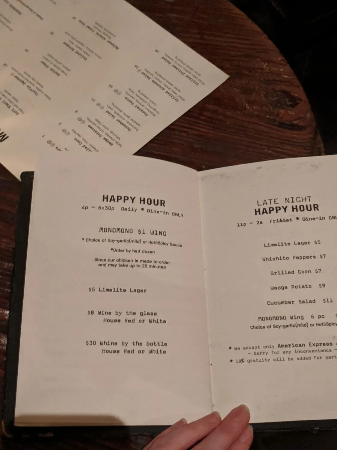 MONO+MONO Menu - Updated November 2025