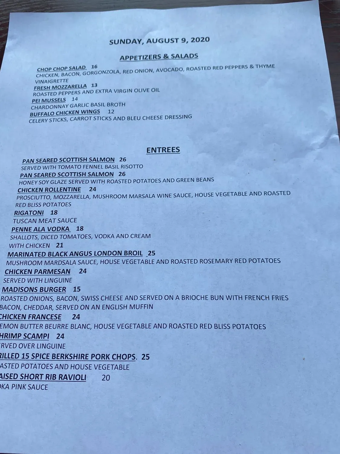 Menu 1