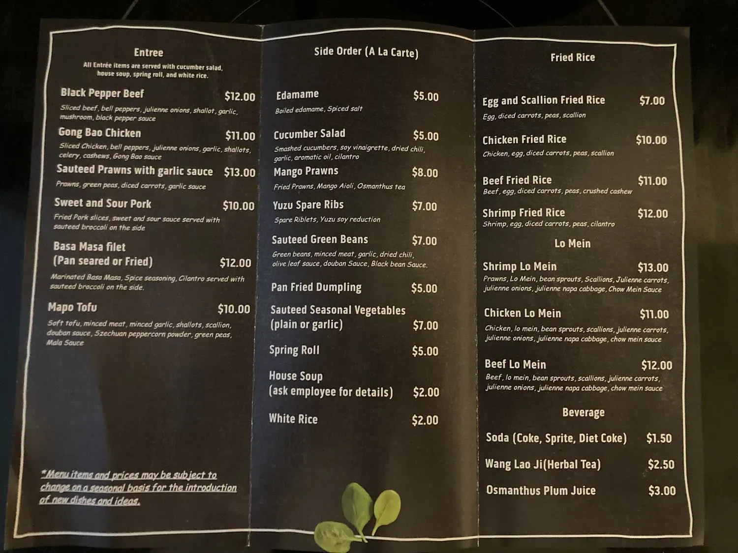 Menu 1