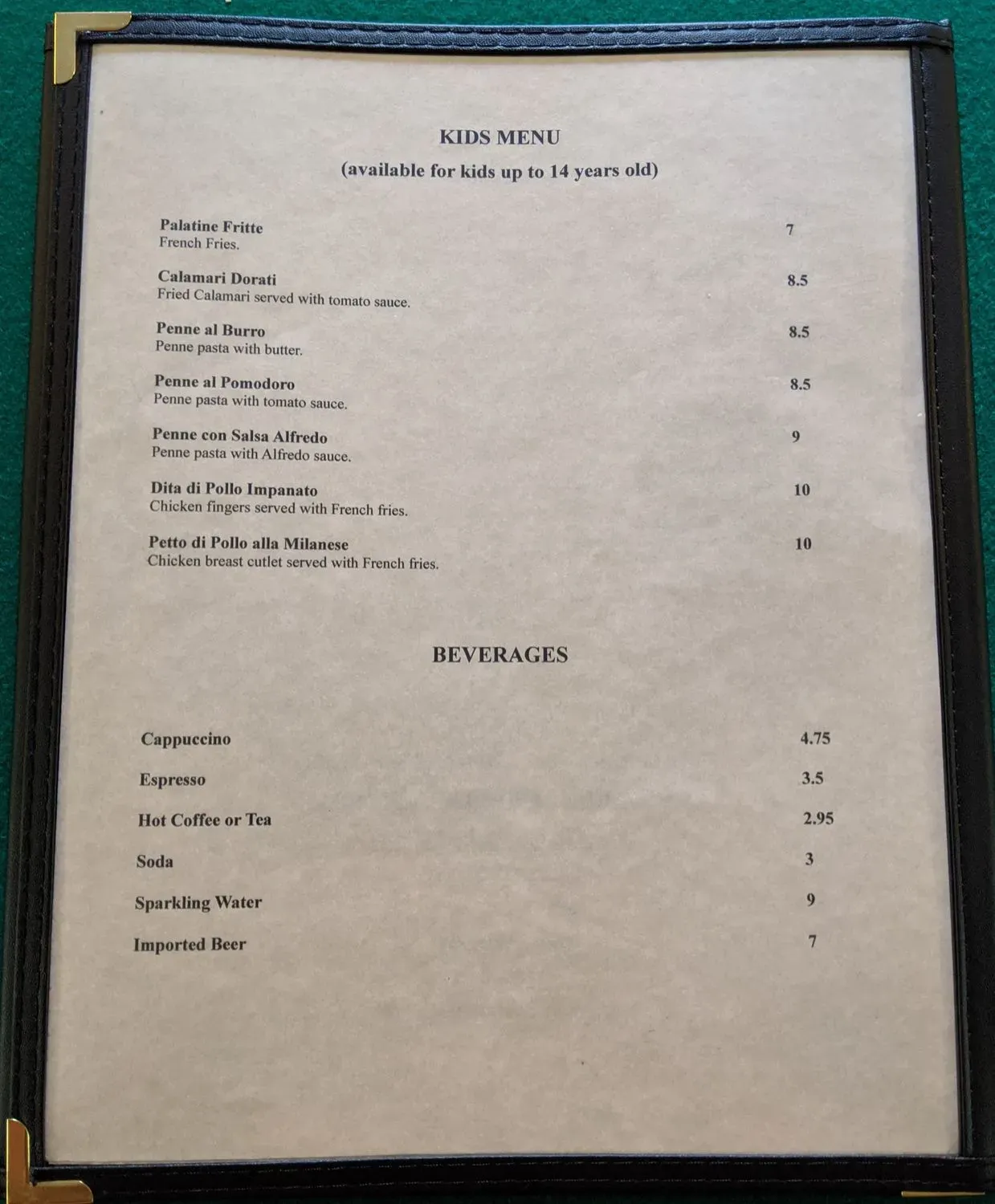 Menu 1