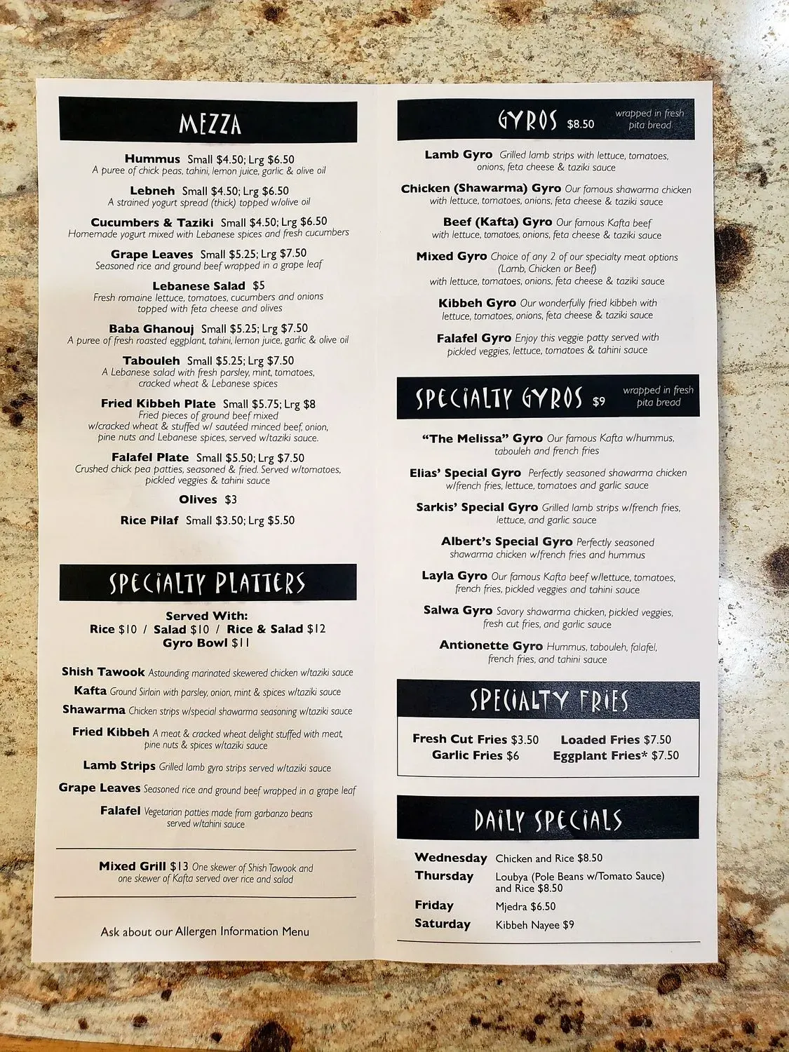 Menu 1