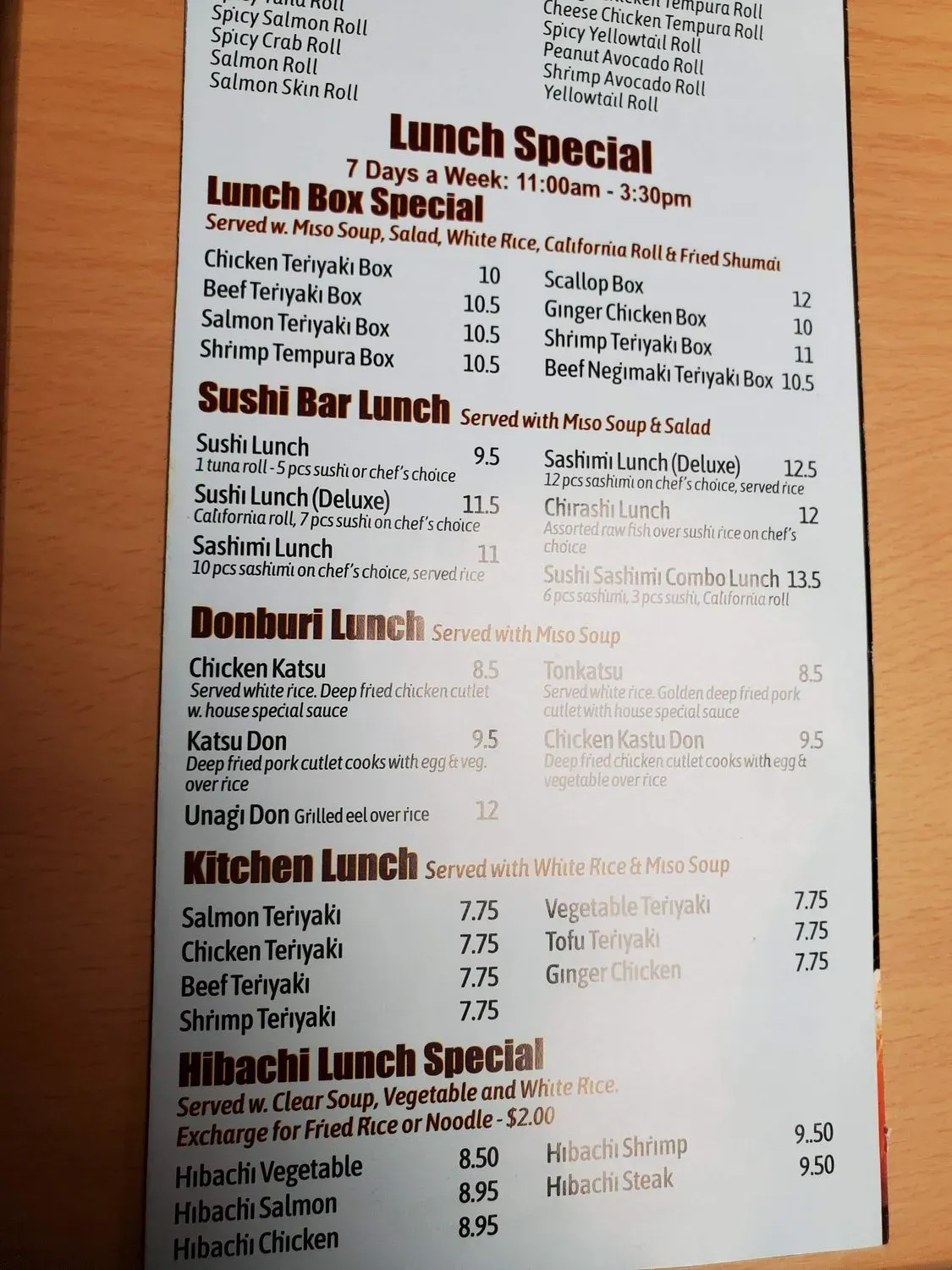 Menu 5