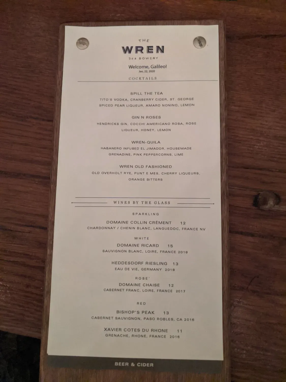 Menu 5