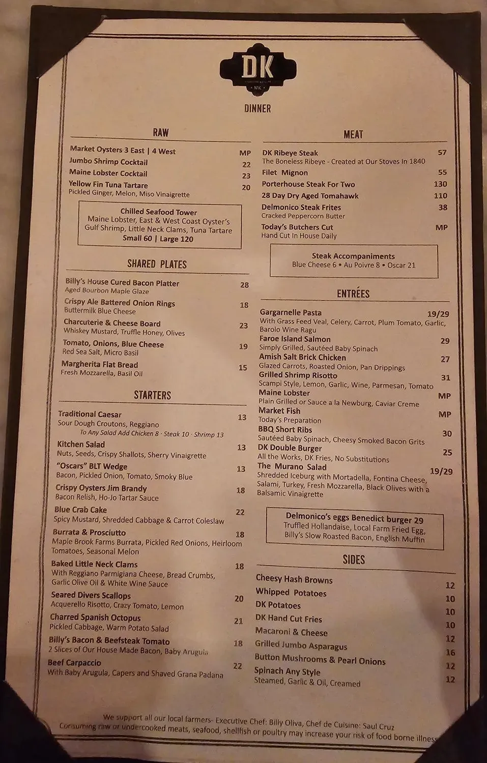 DK Restaurant NYC Menu - Updated November 2025