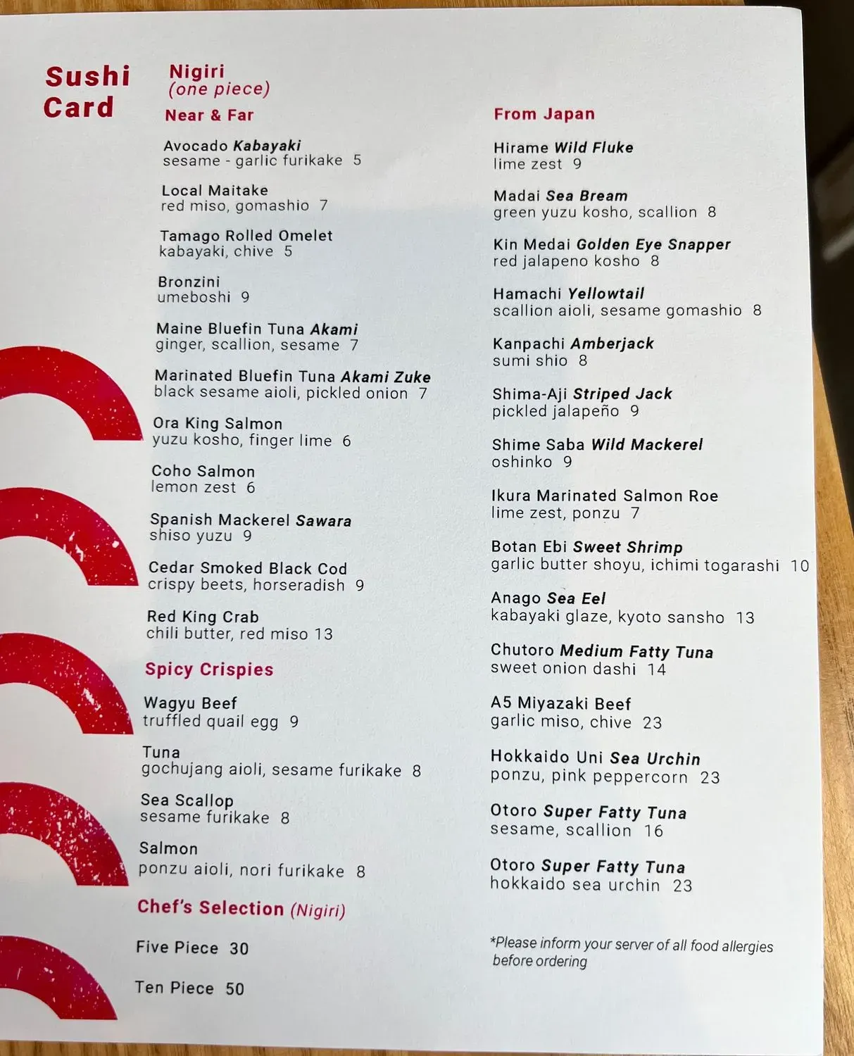 Oko Rye Menu - Updated November 2025