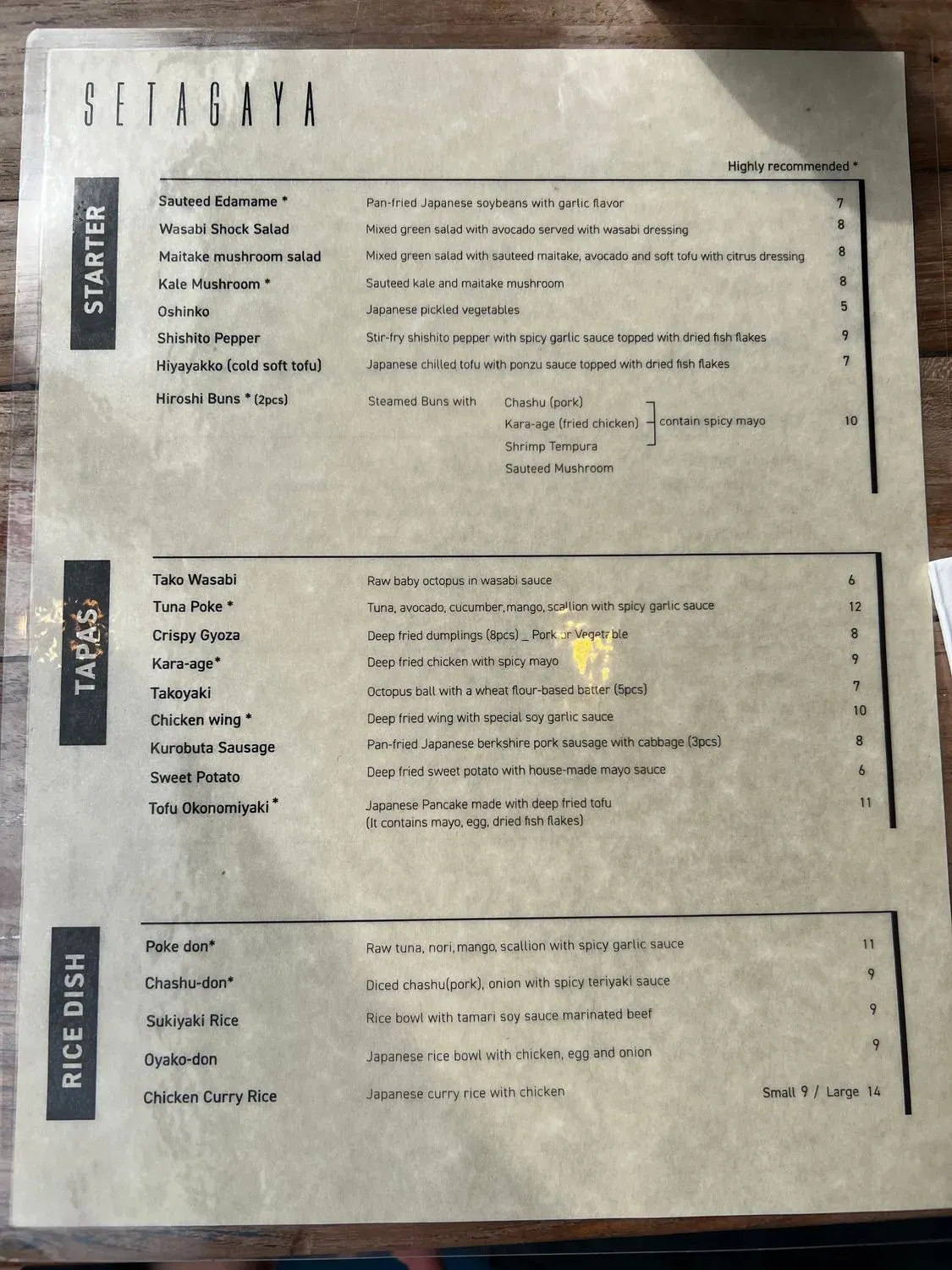 Menu 5