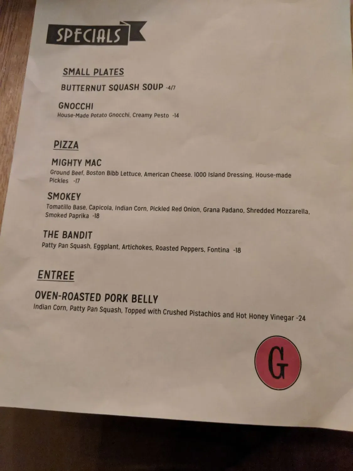 Menu 5