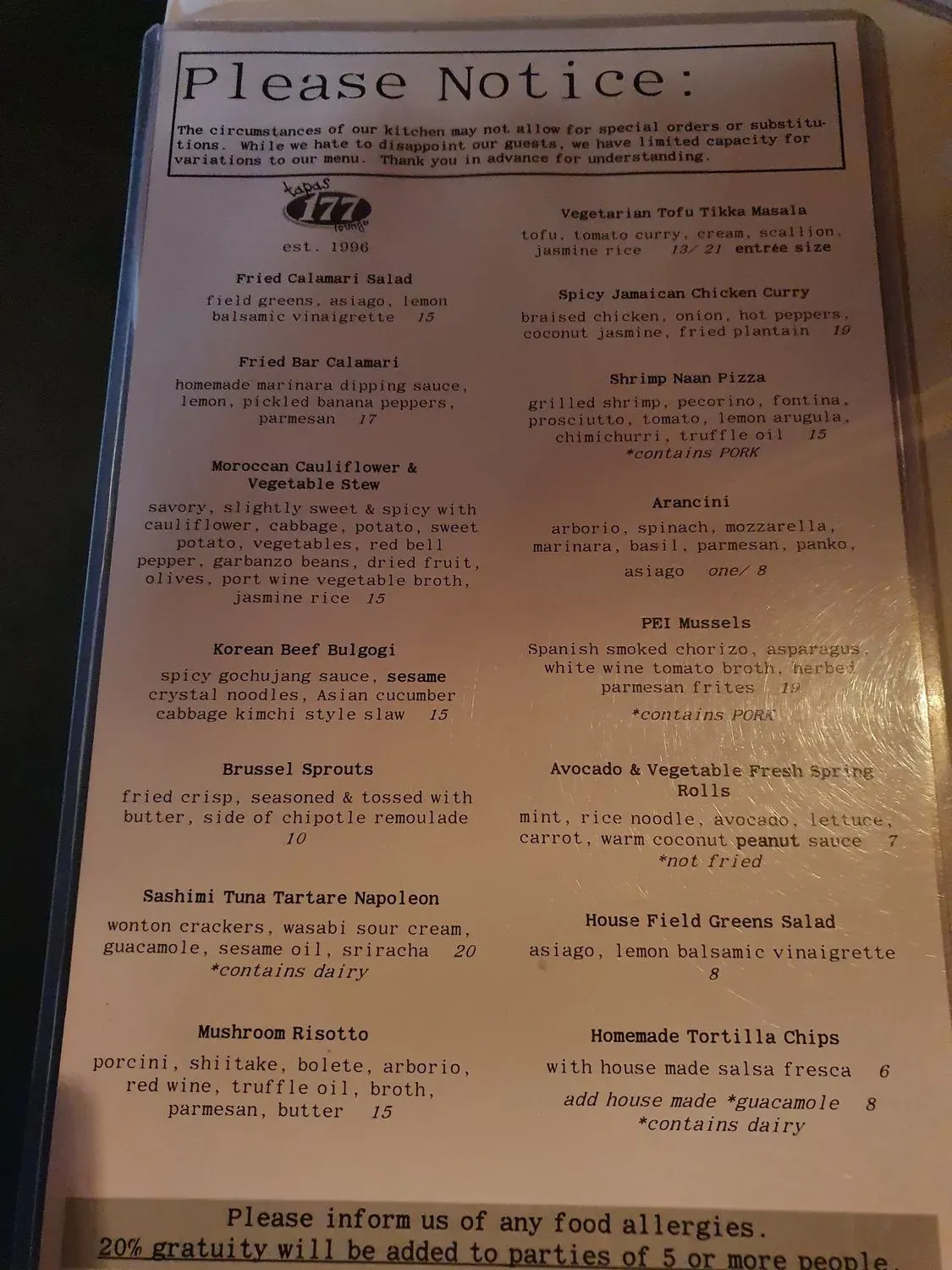 Menu 5