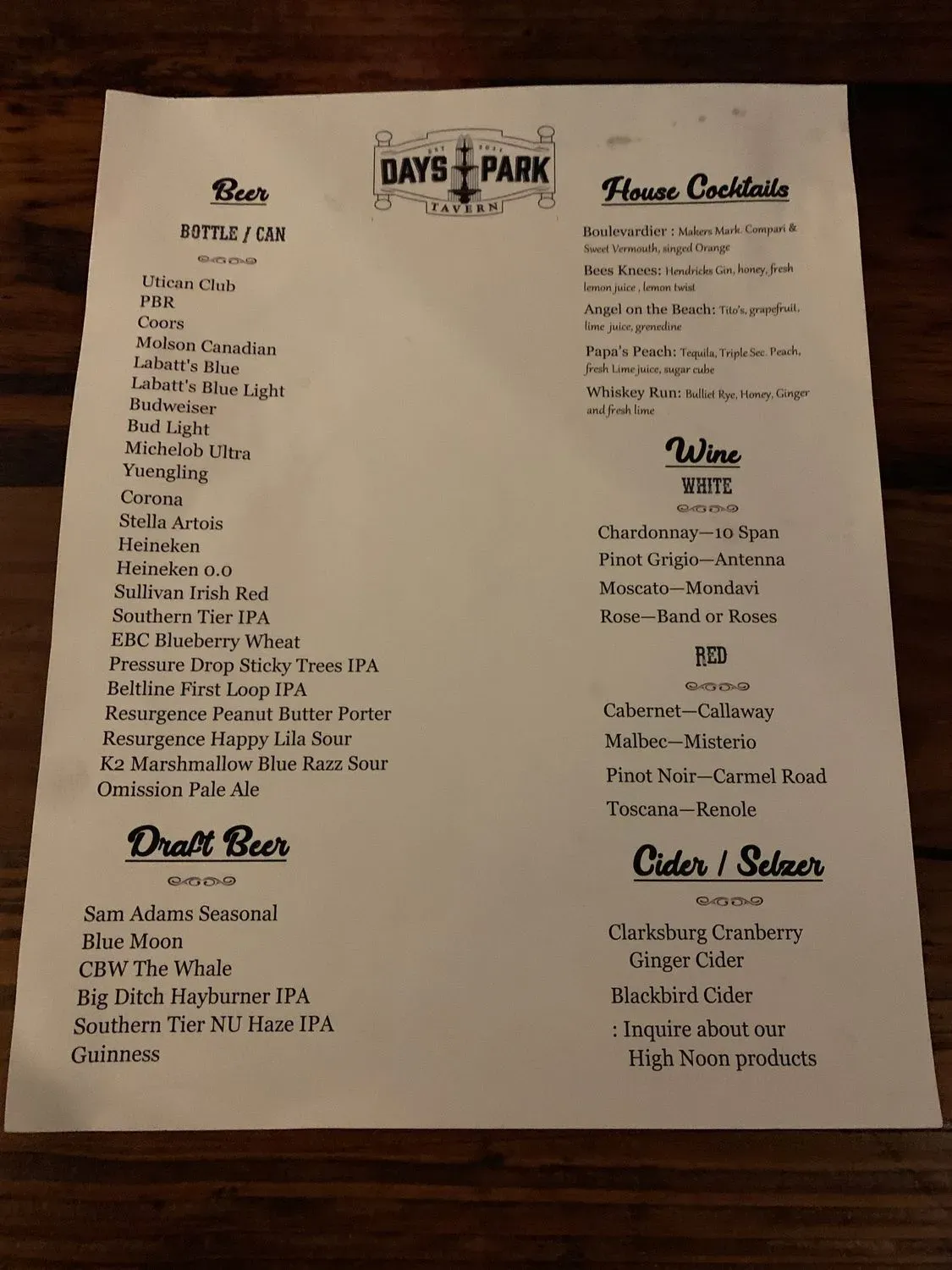 Menu 5