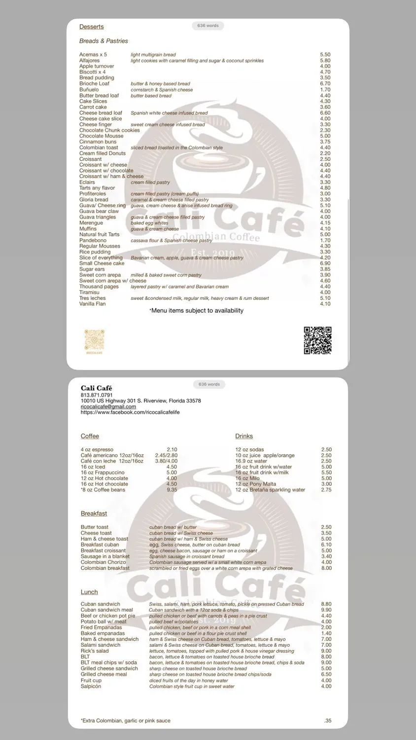 Menu 2