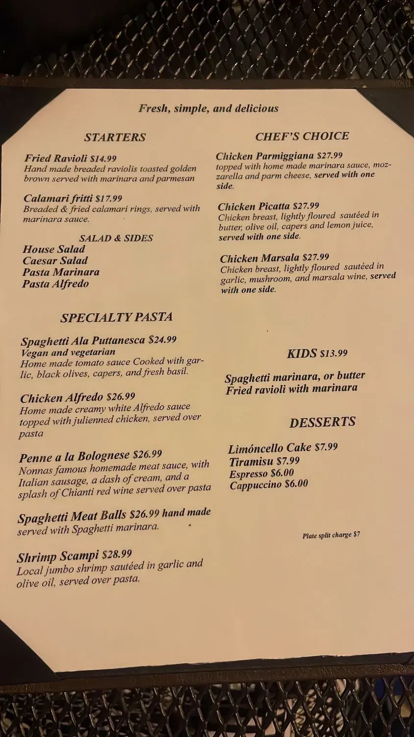 Menu 1