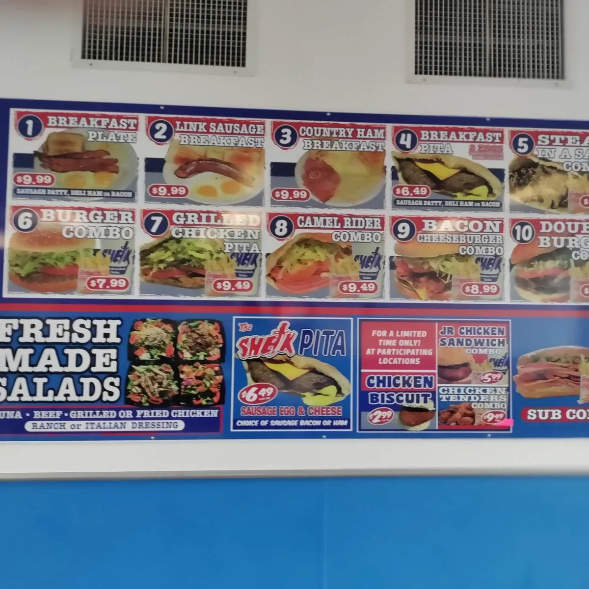 The Sheik Sandwiches and Subs Menu Jacksonville FL Checkle