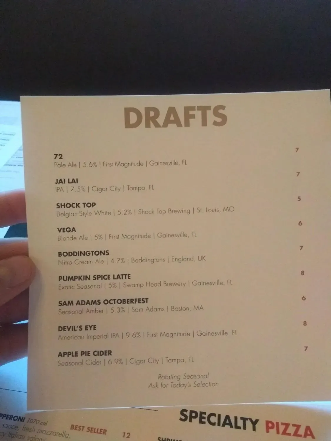 Menu 5