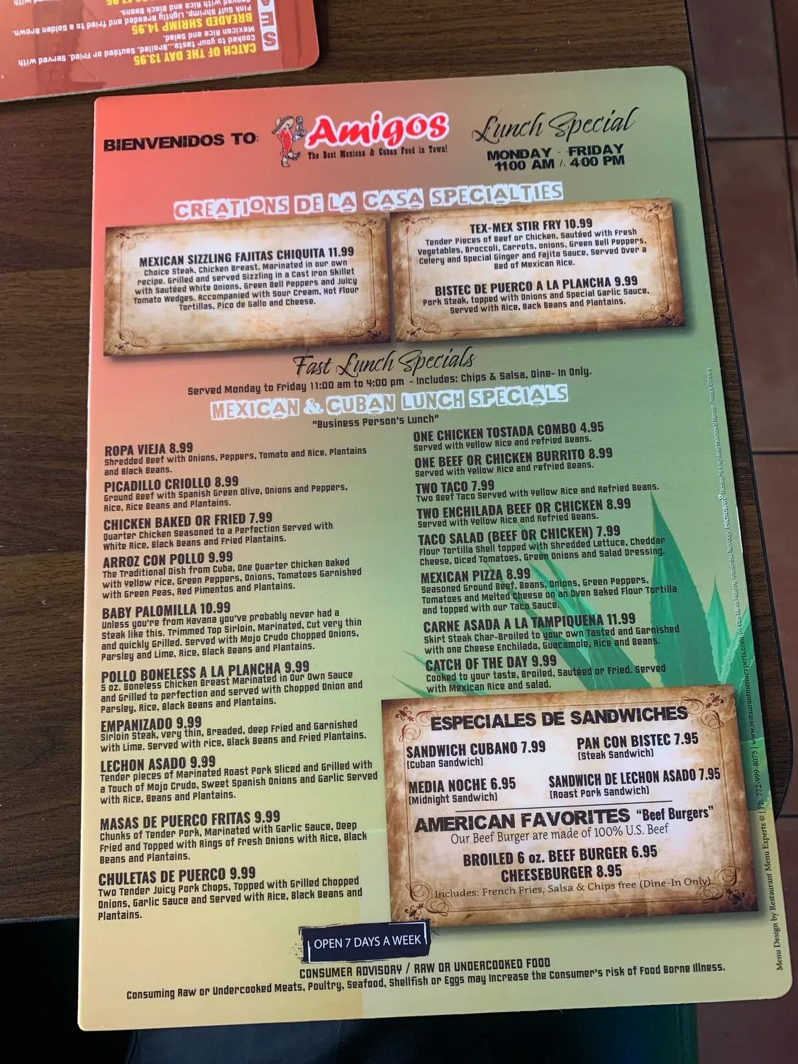 Menu 5