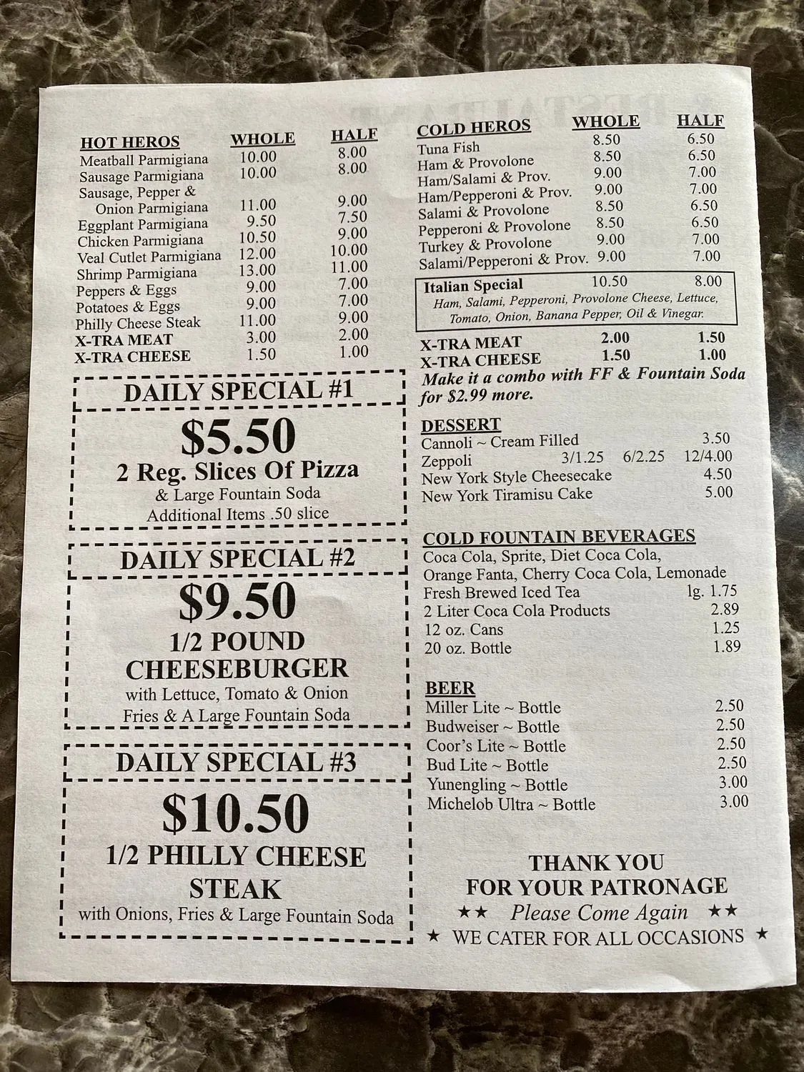 Menu 1