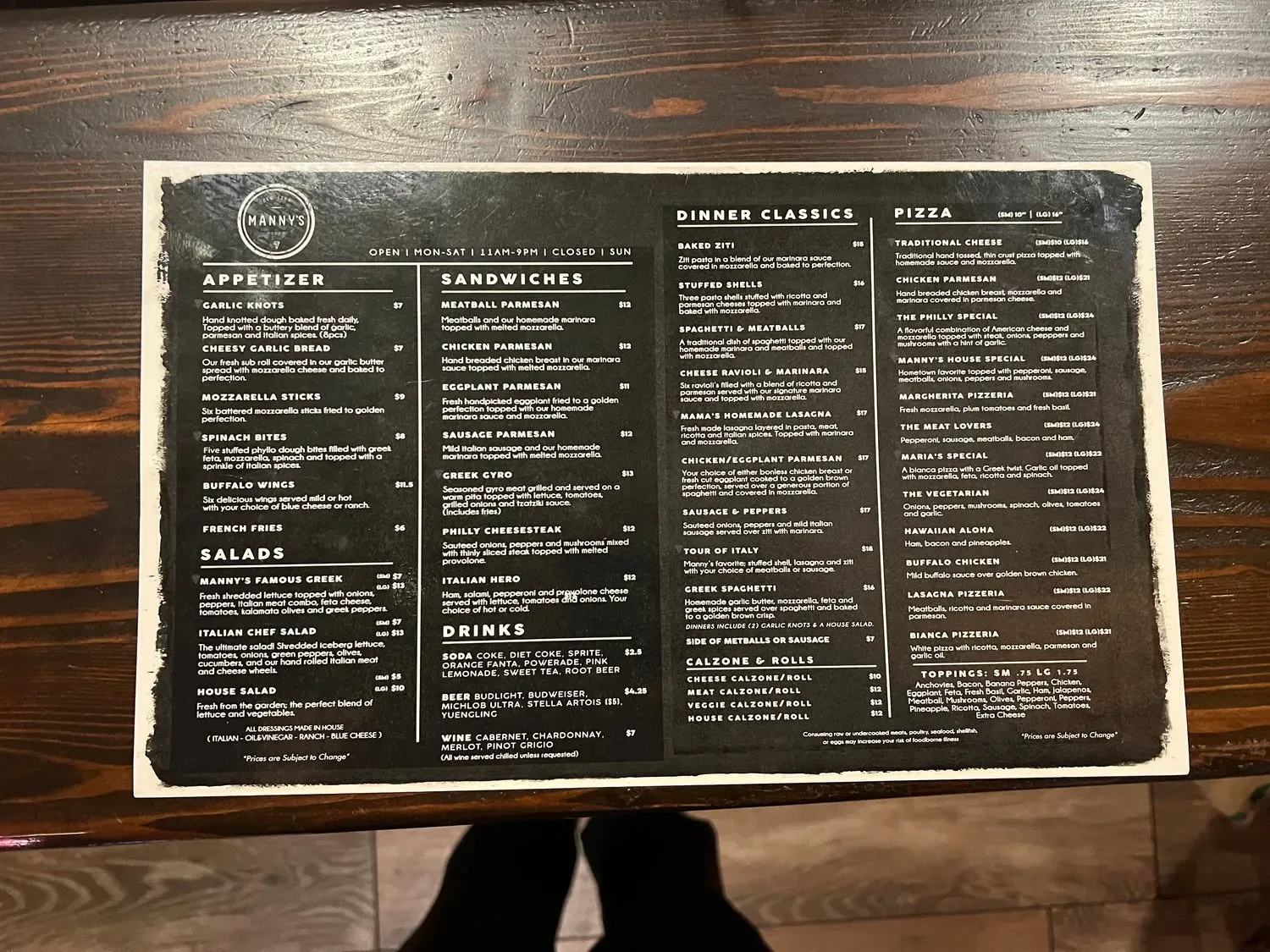 Menu 1