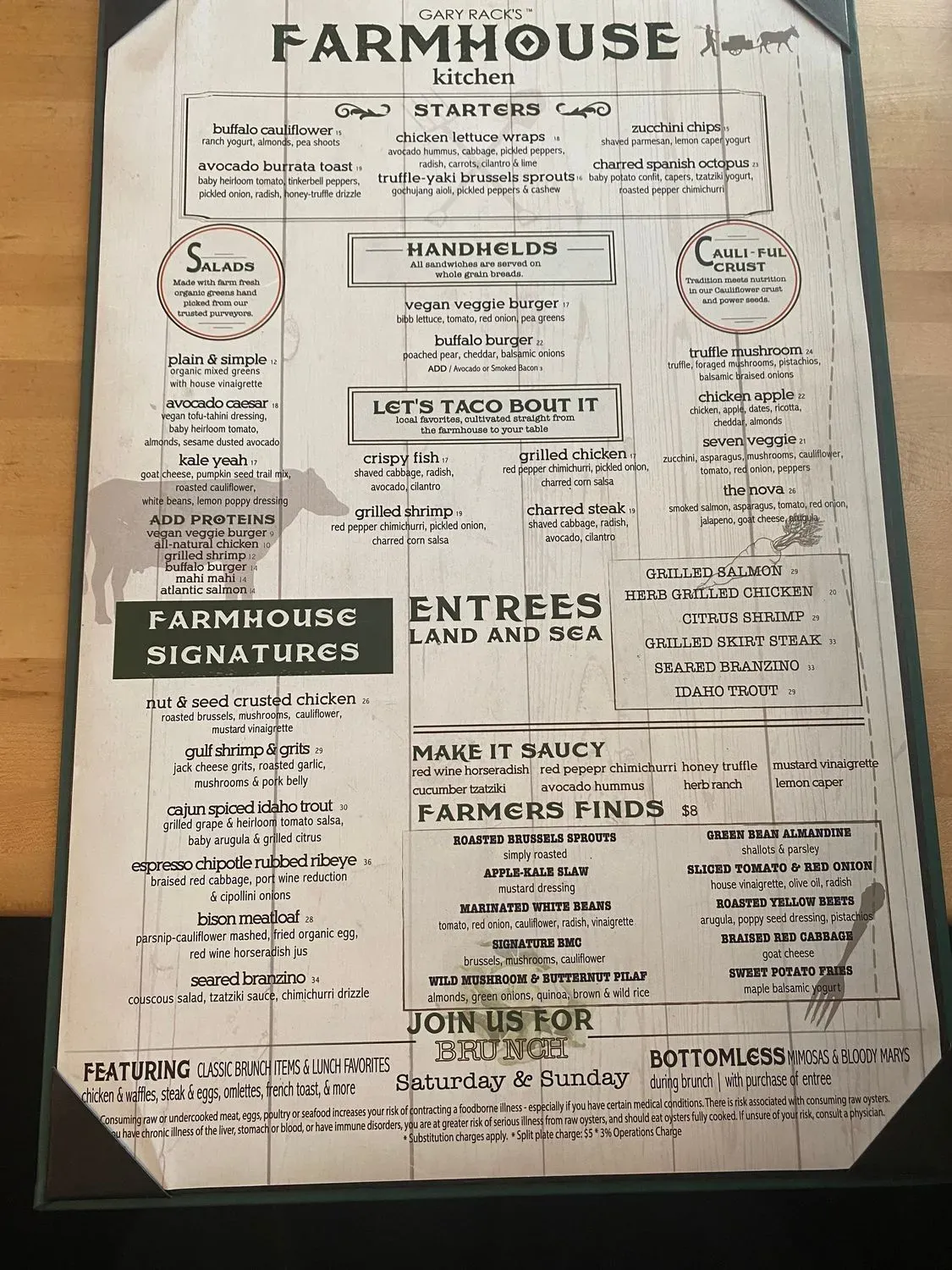 Gary Rack's Farmhouse Kitchen - Boca Raton Menu - Updated November 2025