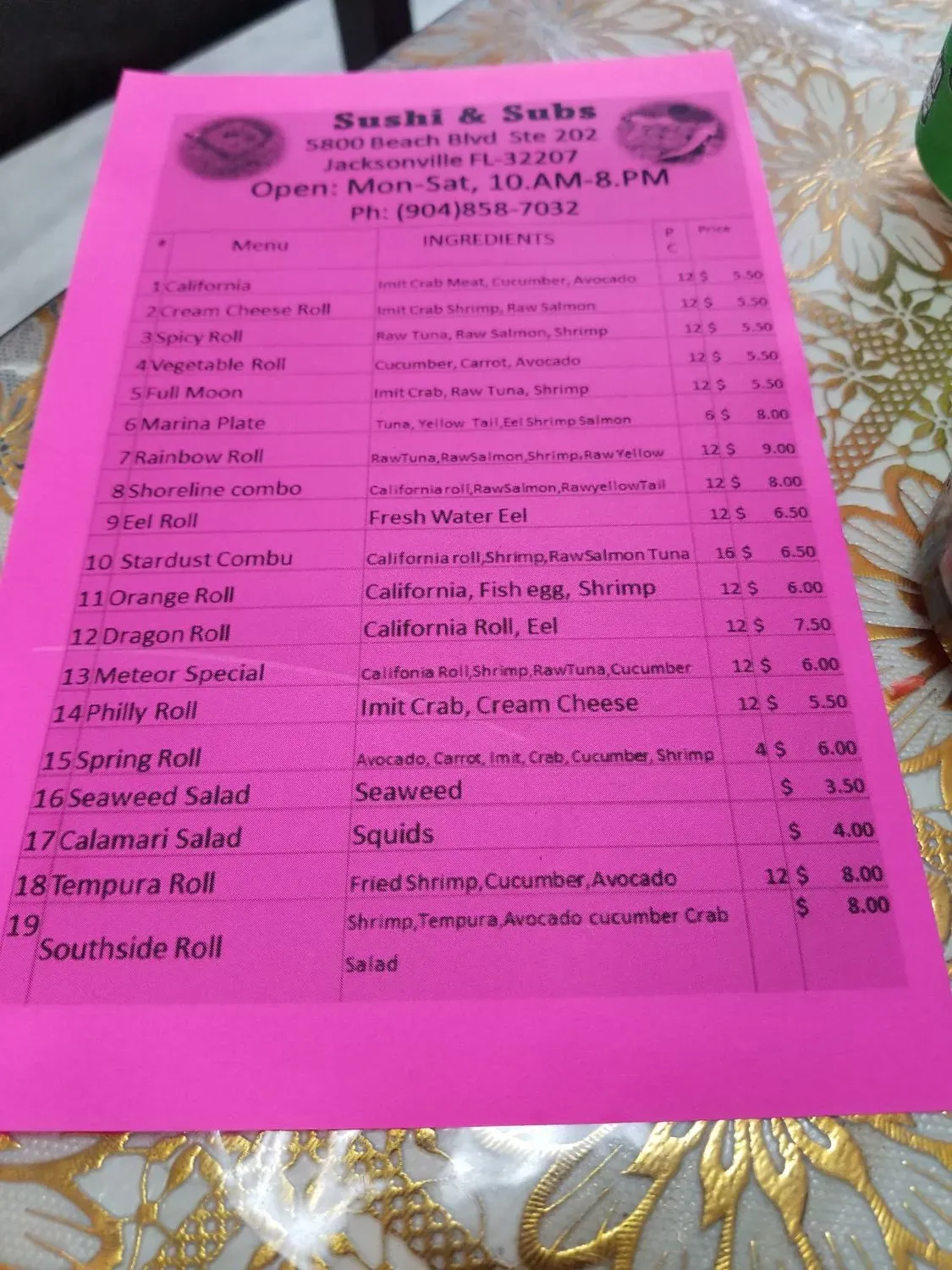 Menu 3