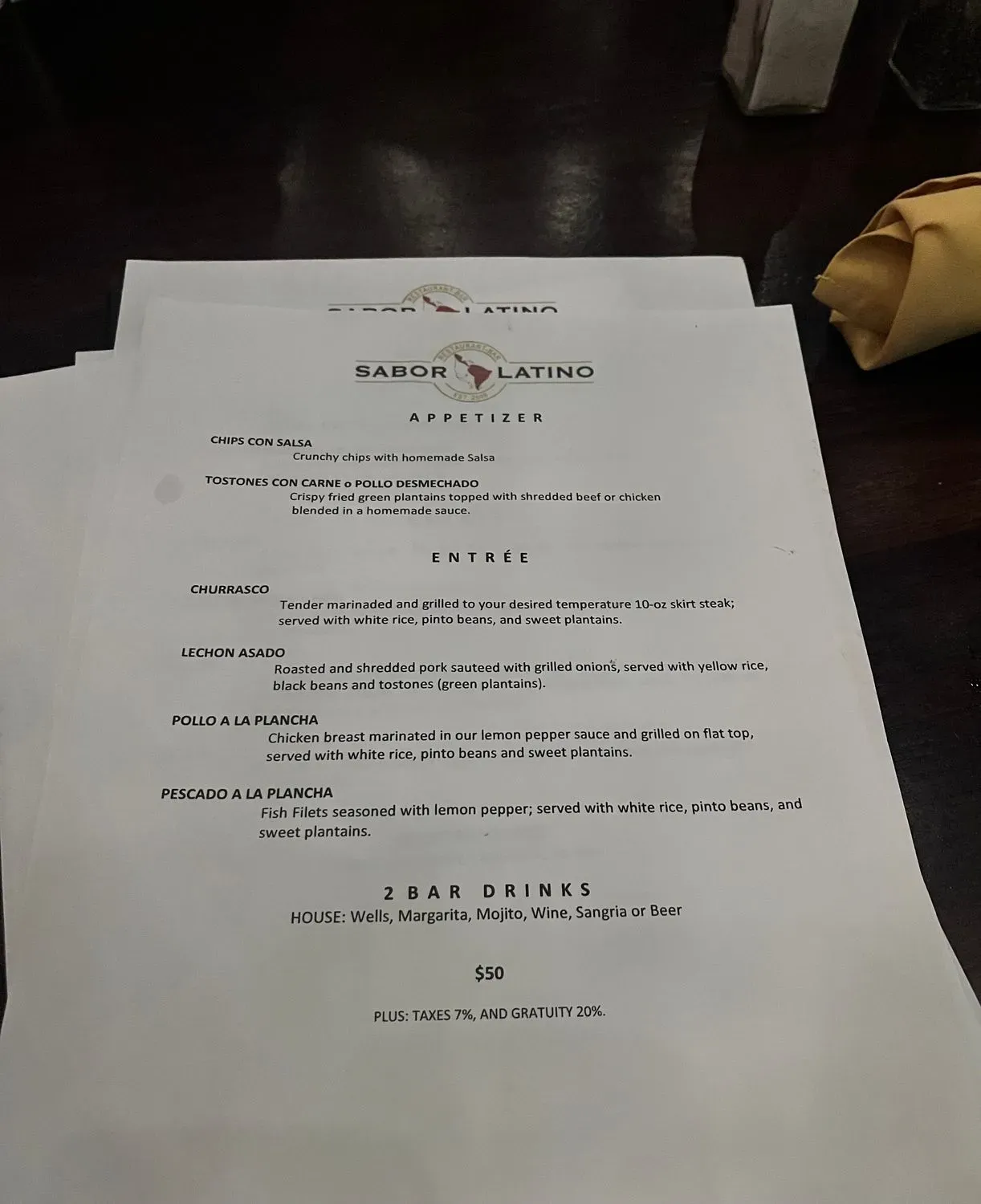 Menu 1