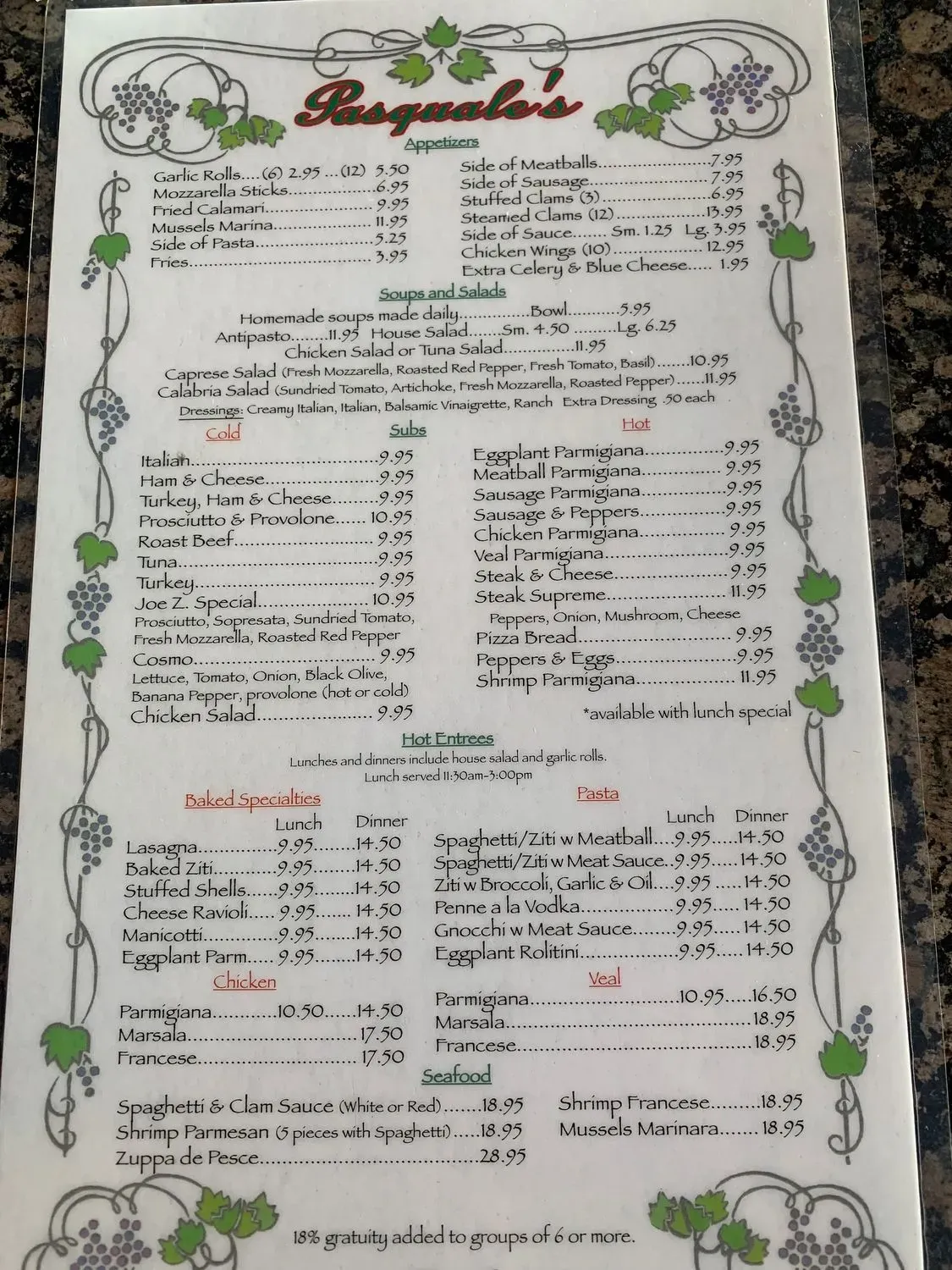 Menu 1