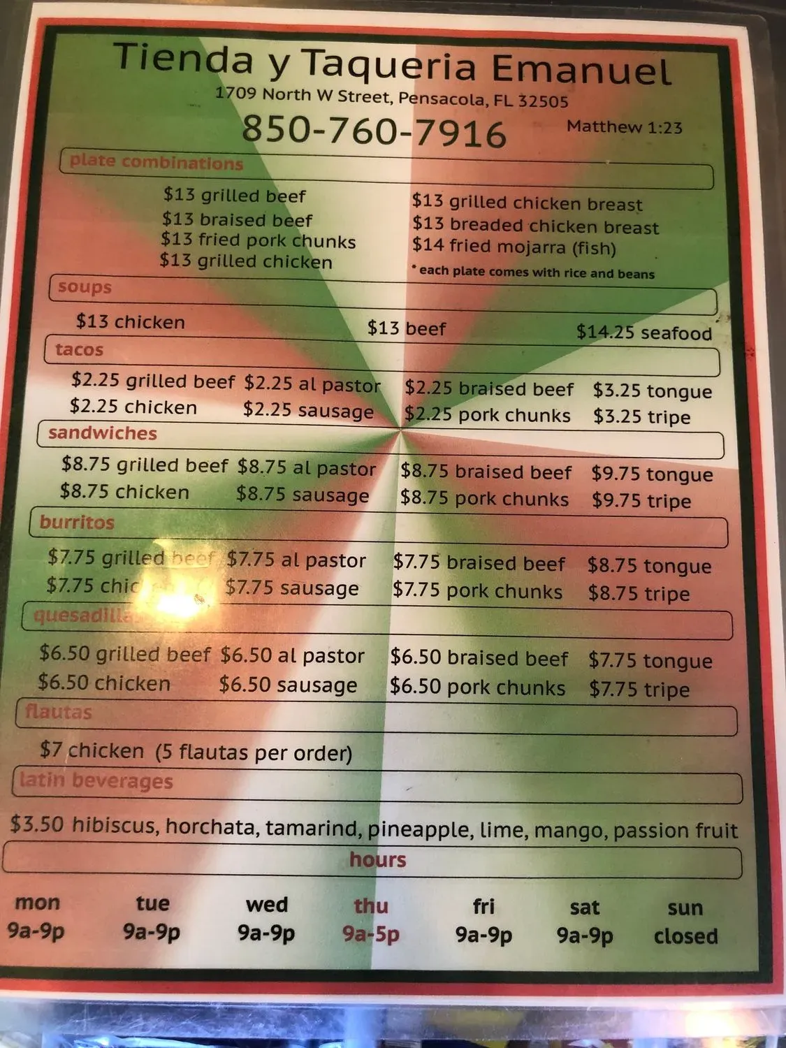 Menu 1