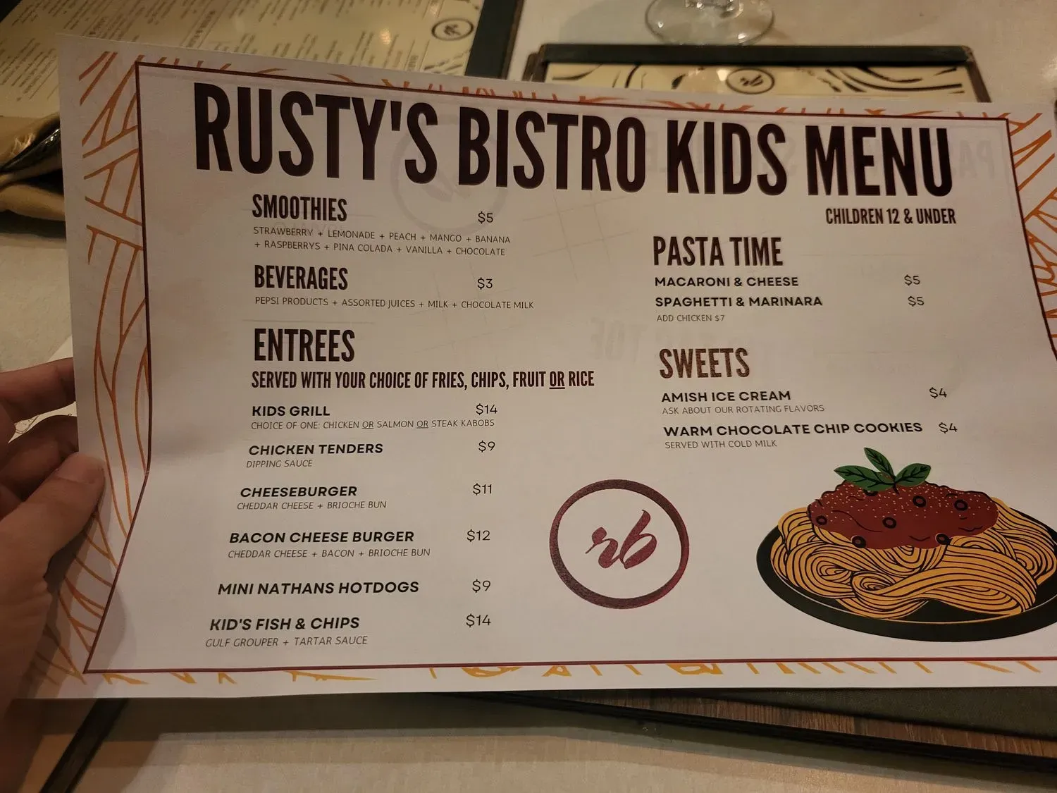 Rusty's Bistro Menu - Updated November 2025