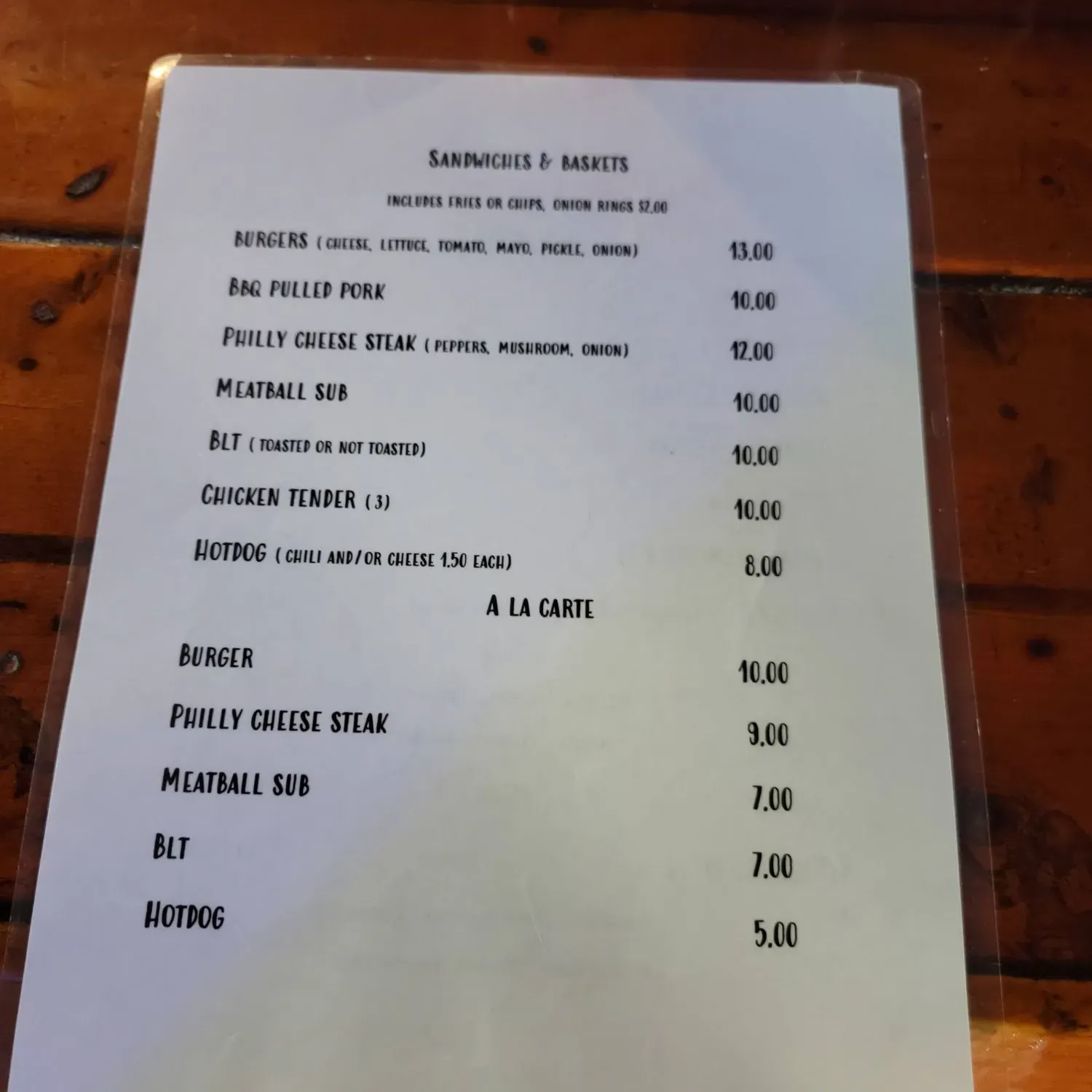 The Alibi Bar and Grill Menu - Updated November 2025