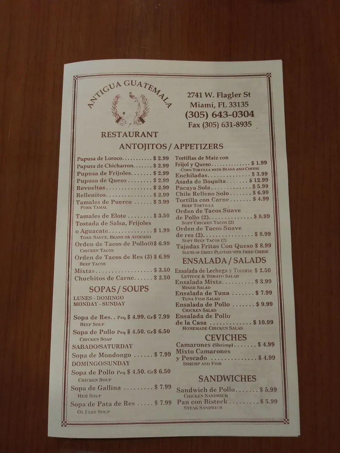 Menu 5