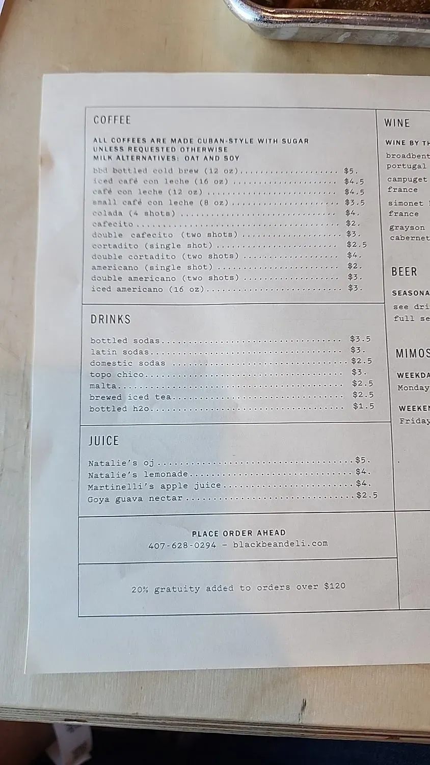 Menu 1