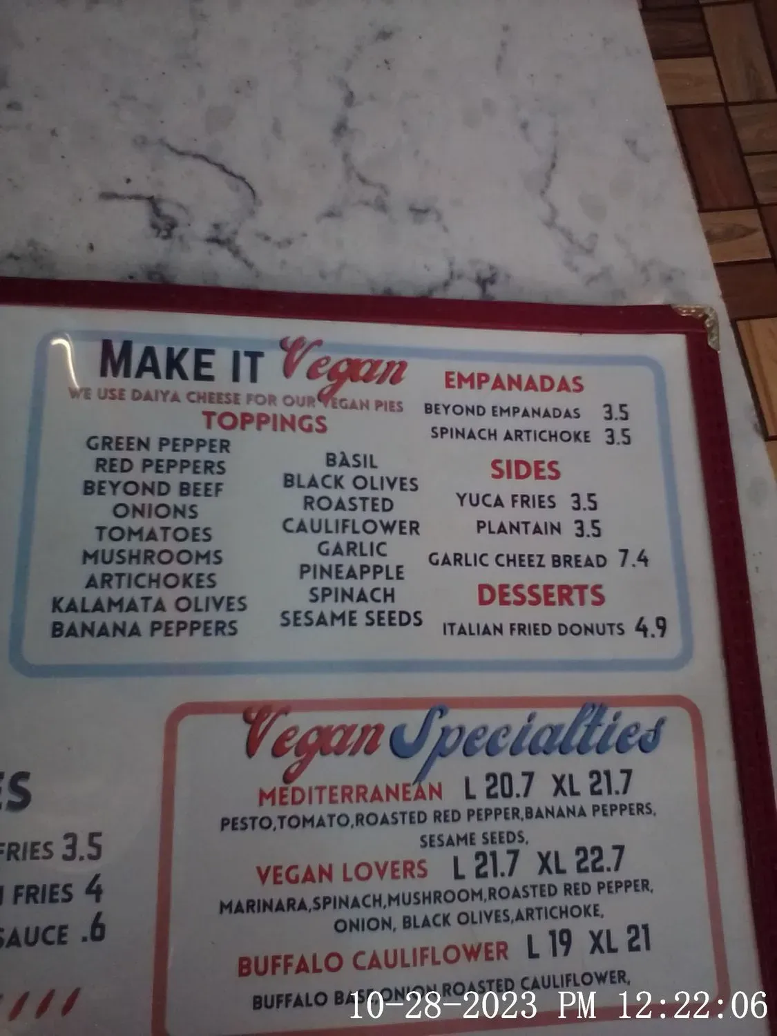 Menu 5