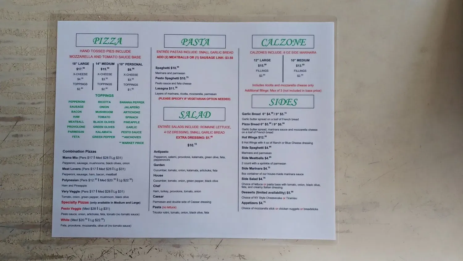 Menu 1