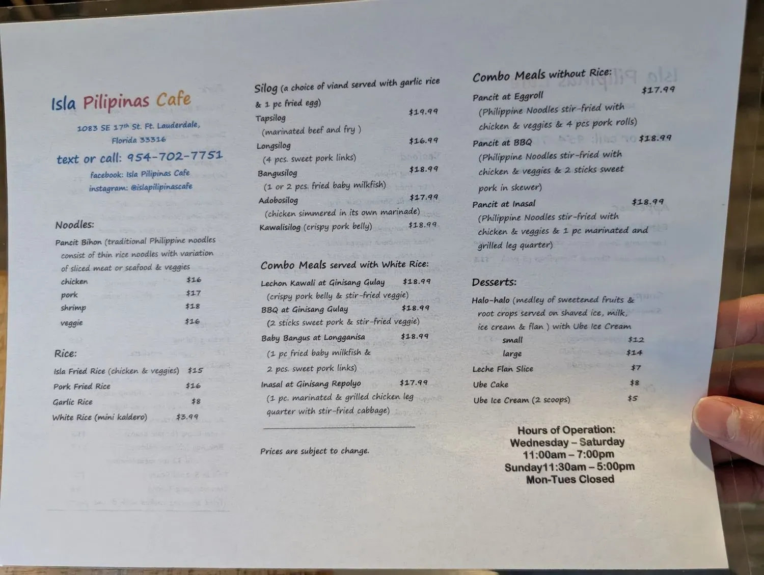 Menu 1