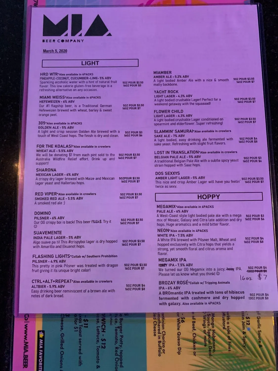 Menu 5