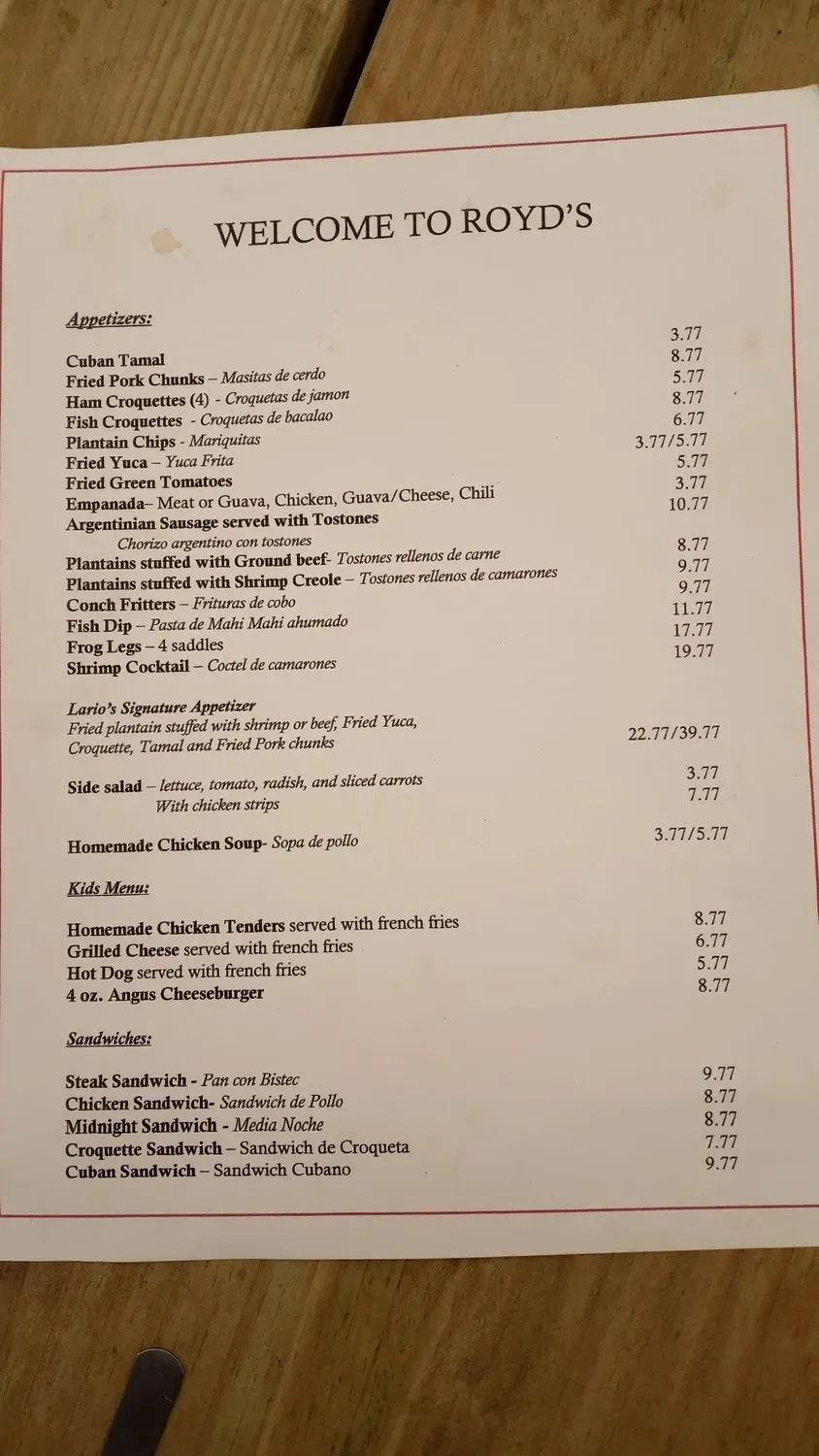 Menu 3