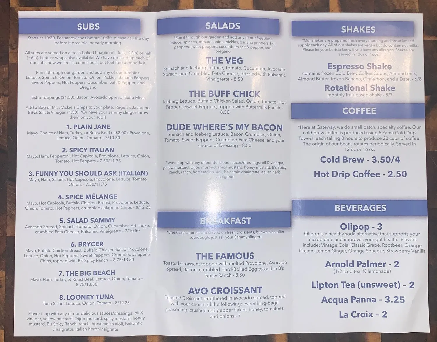 Menu 1