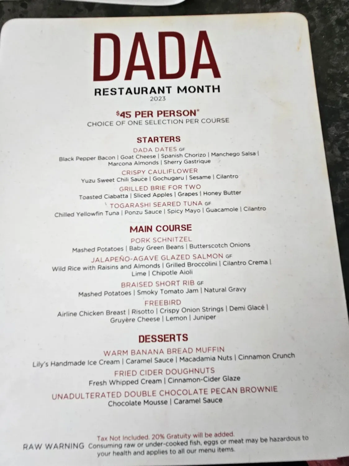 Menu 5