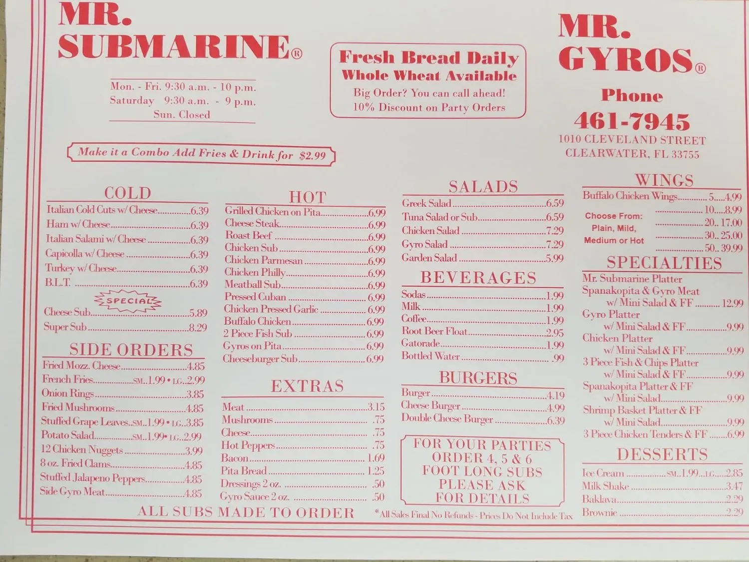 Menu 1