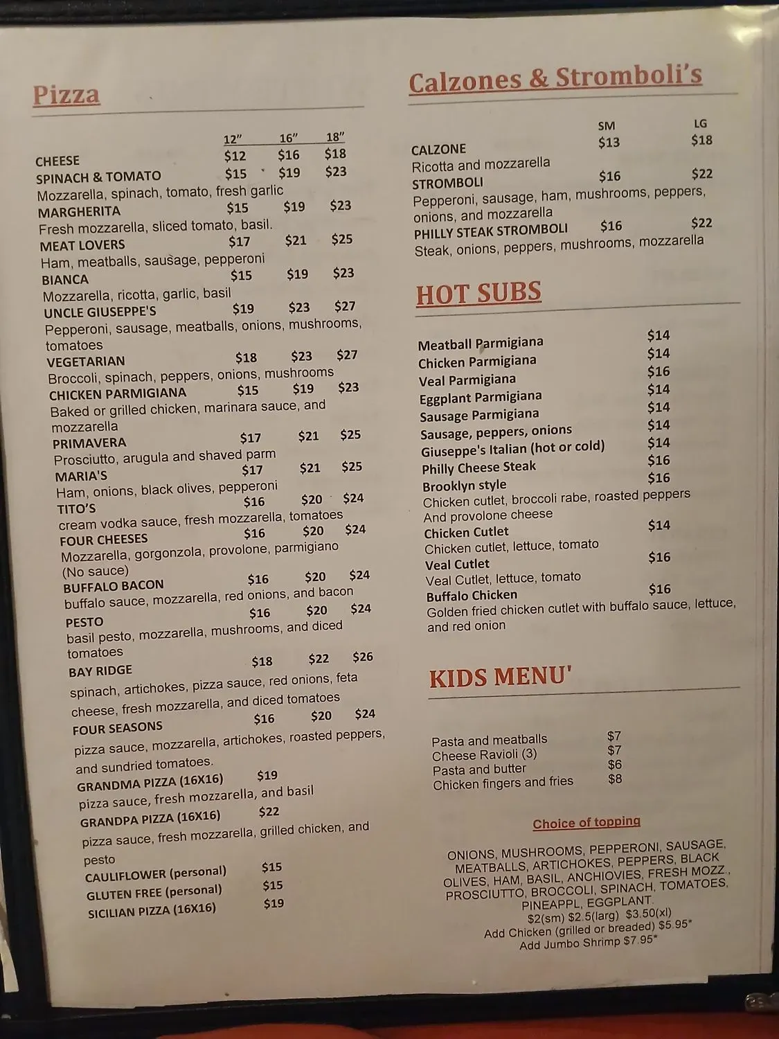 Menu 1