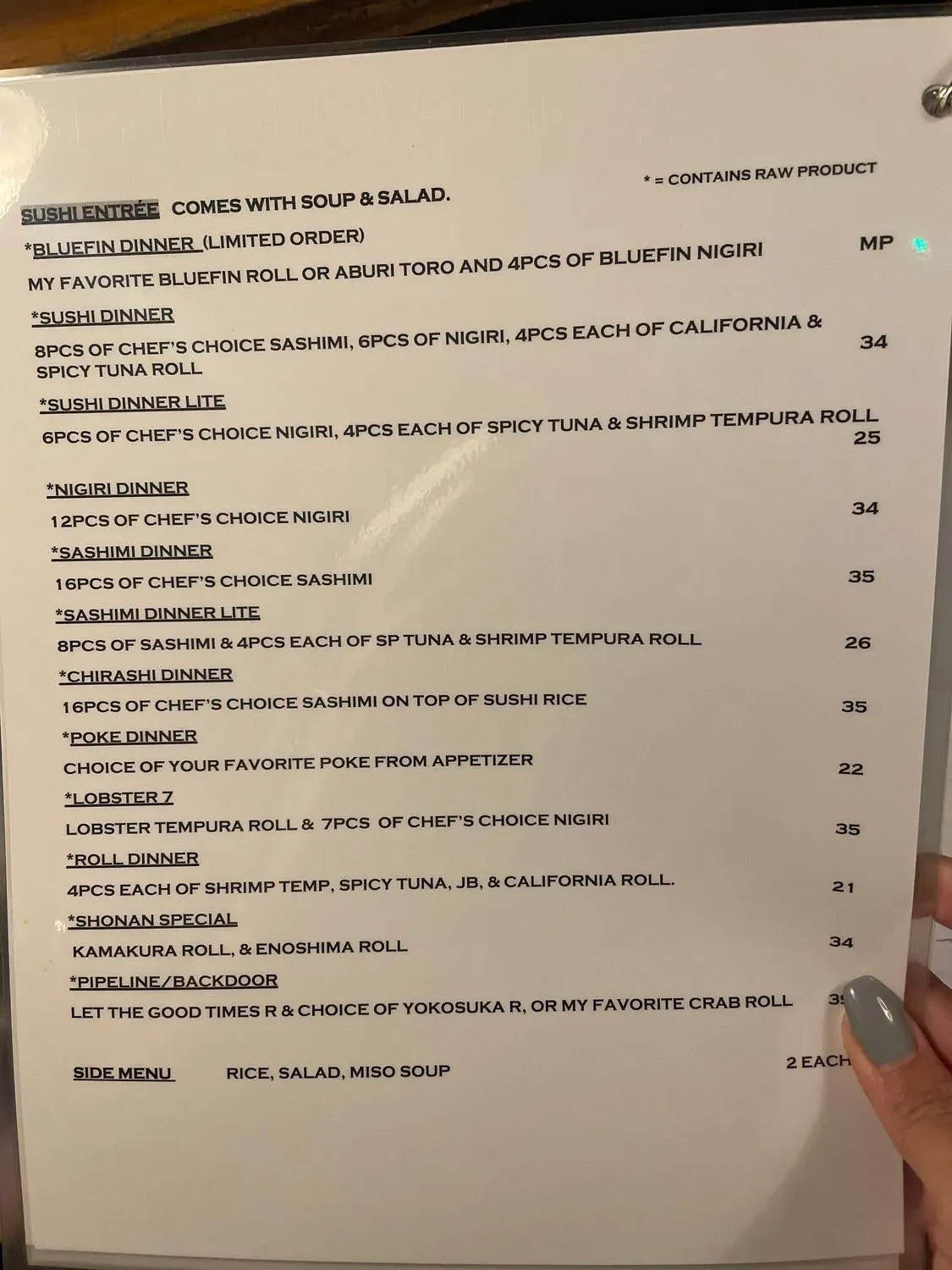 Menu 5