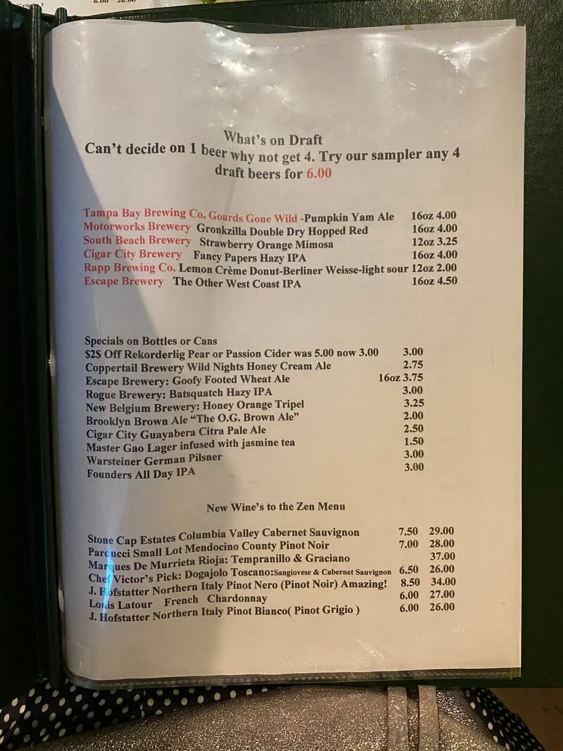 Menu 4