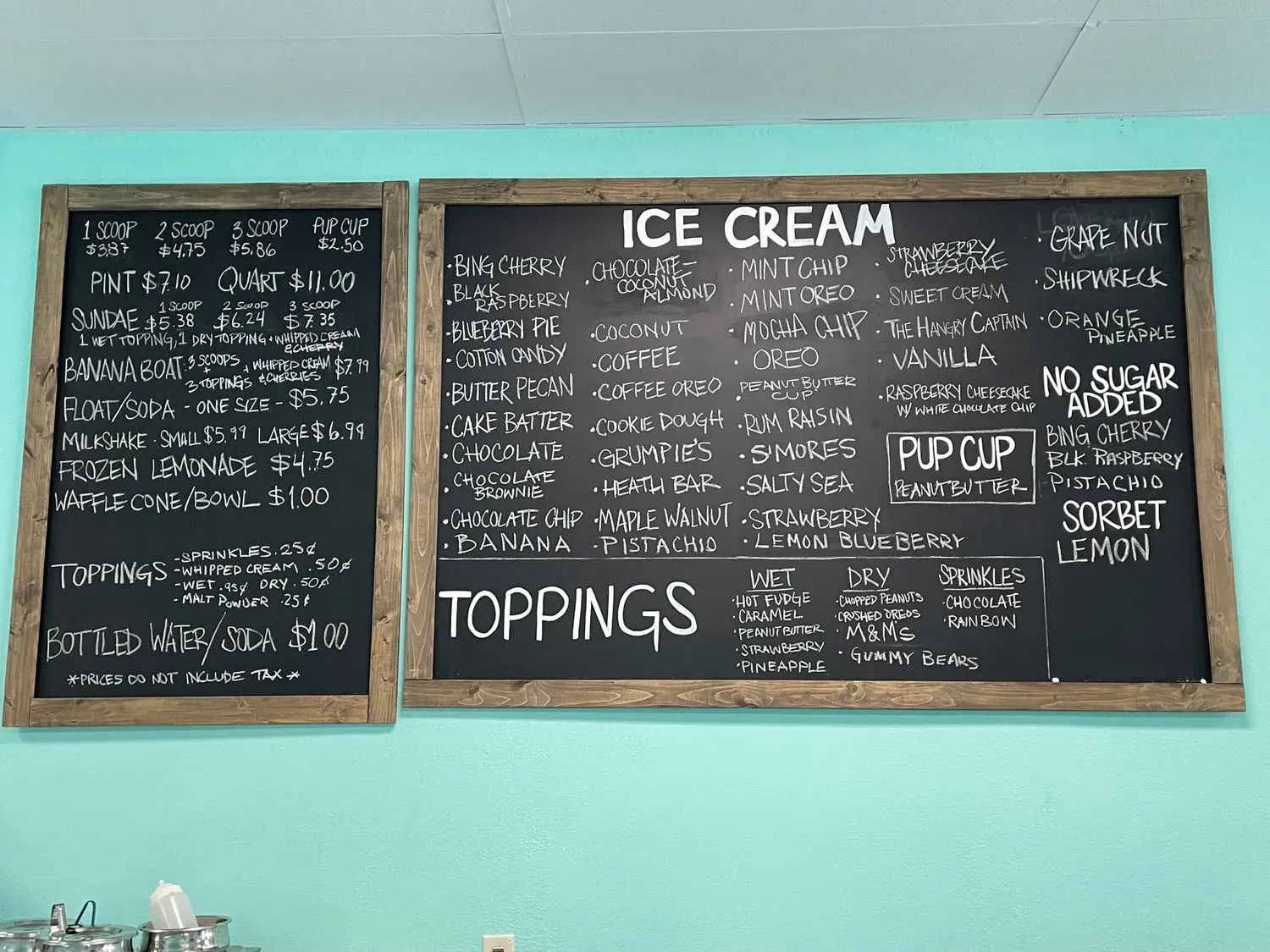 Captain’s Creamery Menu - Updated November 2025