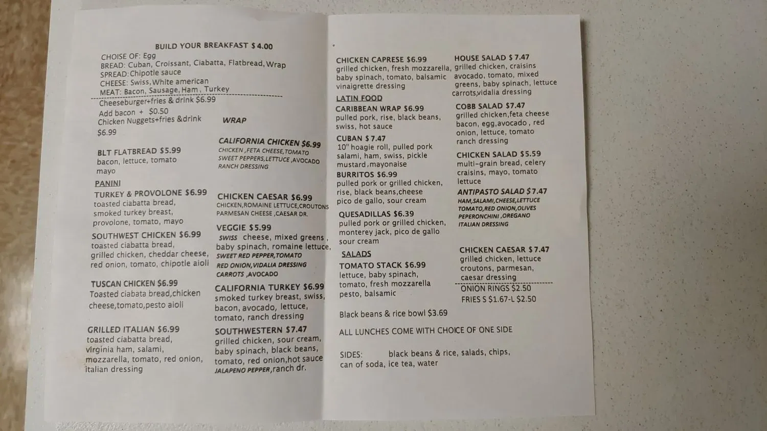 Menu 2