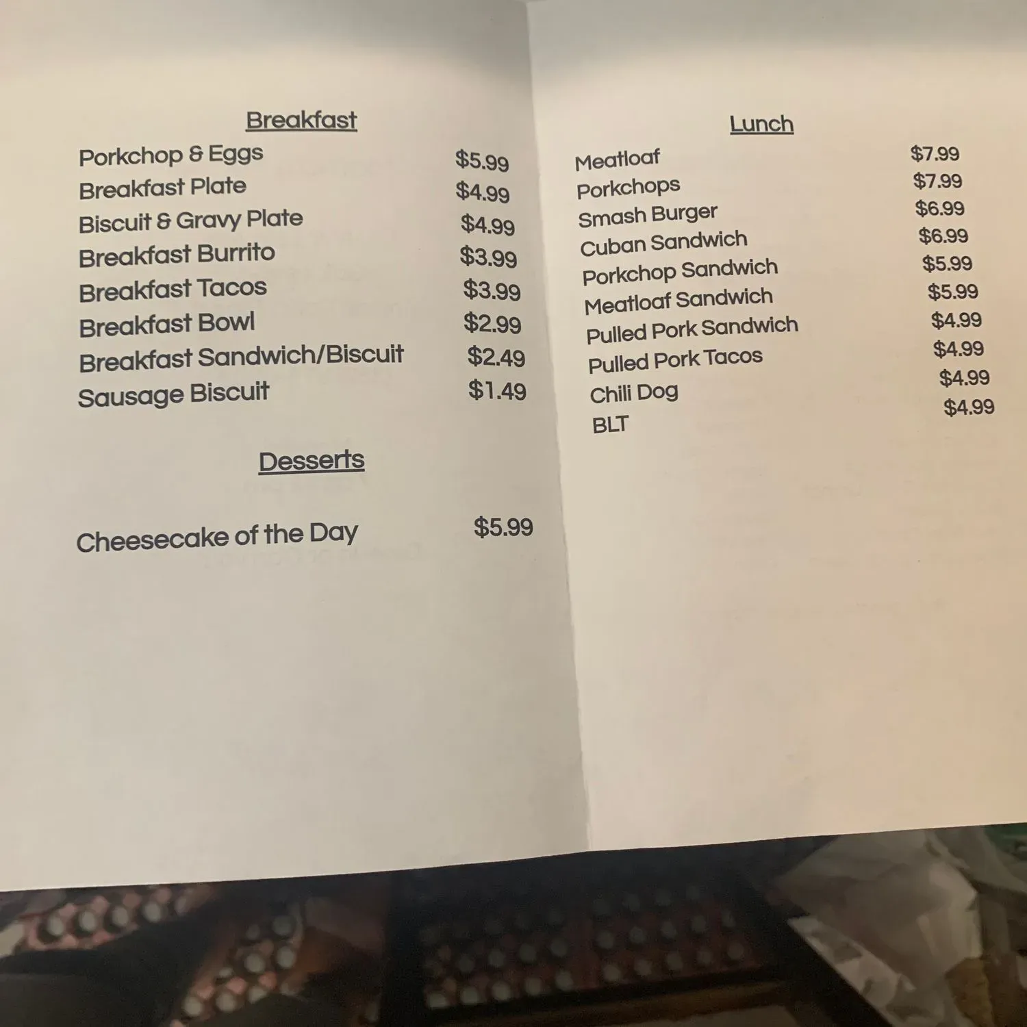 Menu 1